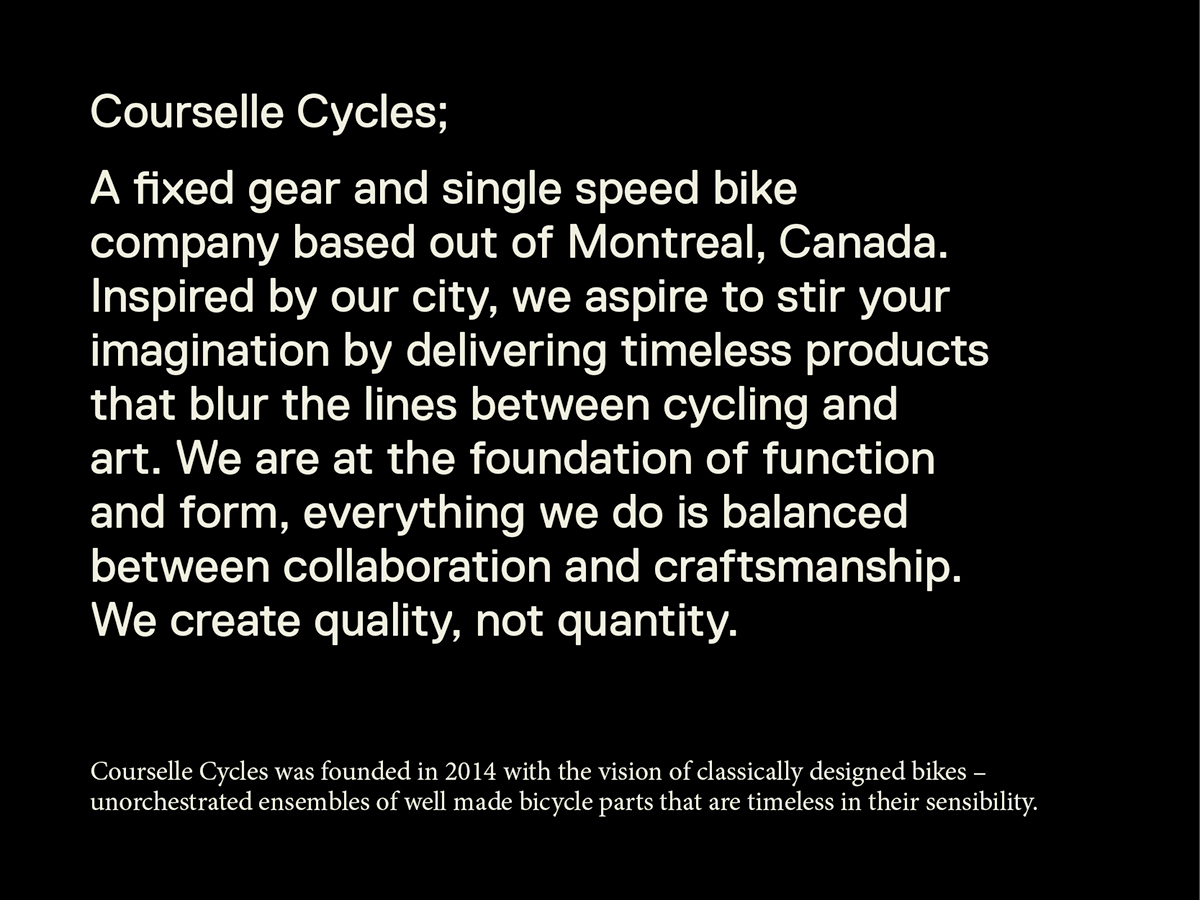 design identity cards cycle Bike Montreal black and white road building