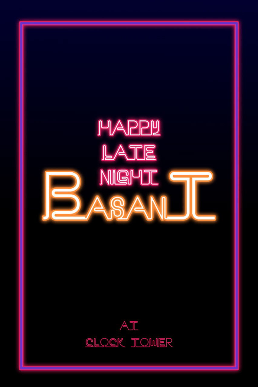 basant poster Poster Design neon neon lights graphic design  typography   typographic typography poster design