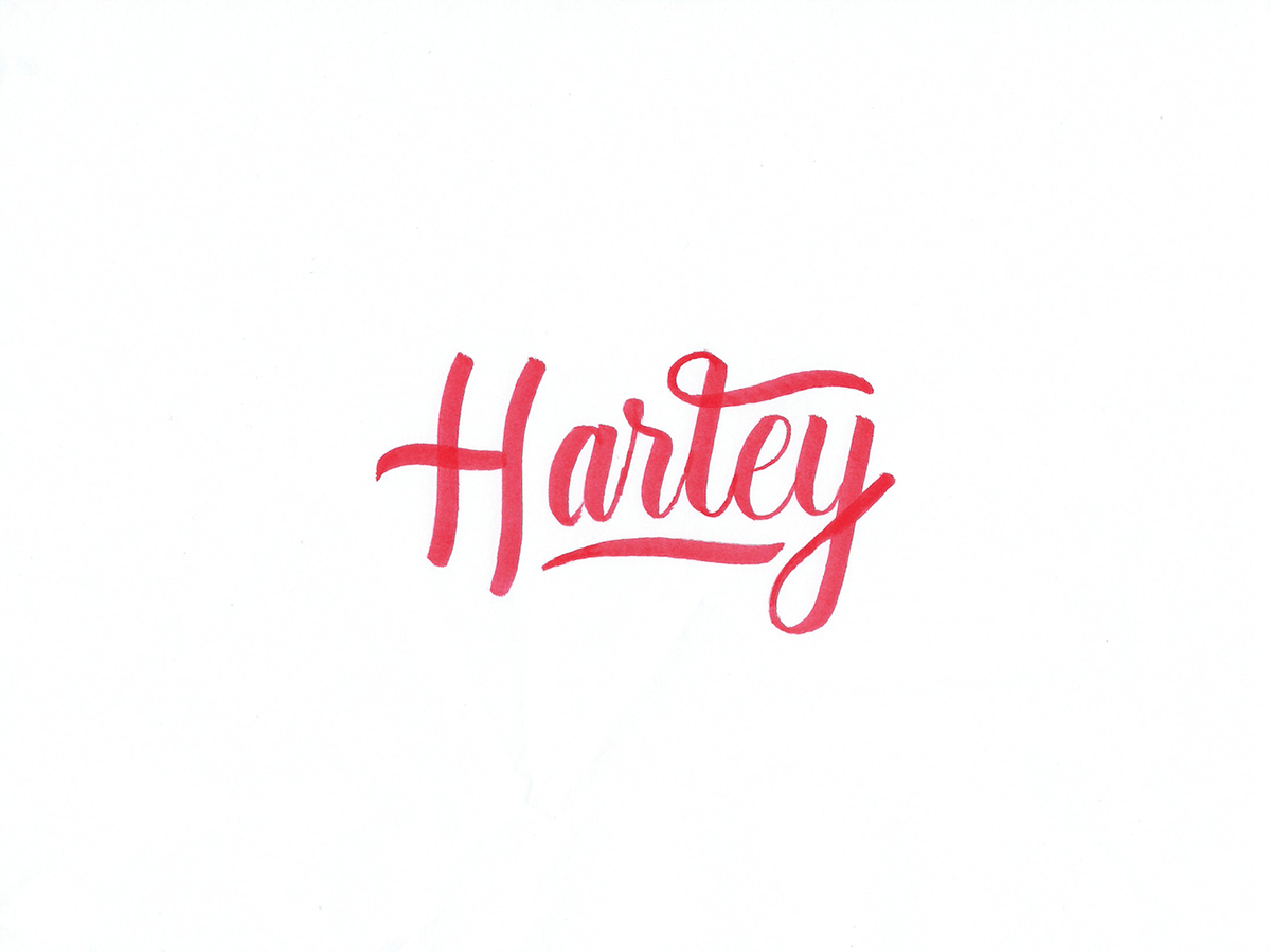 custom type name harley logo type hand drawn lettering HAND LETTERING