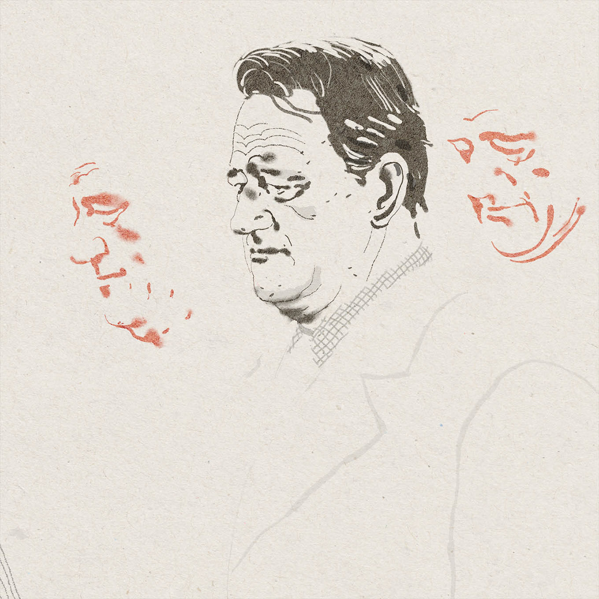 DEREK BACON drawings of people Editorial Illustration face drawing illustrations portrait portraits sketchbook