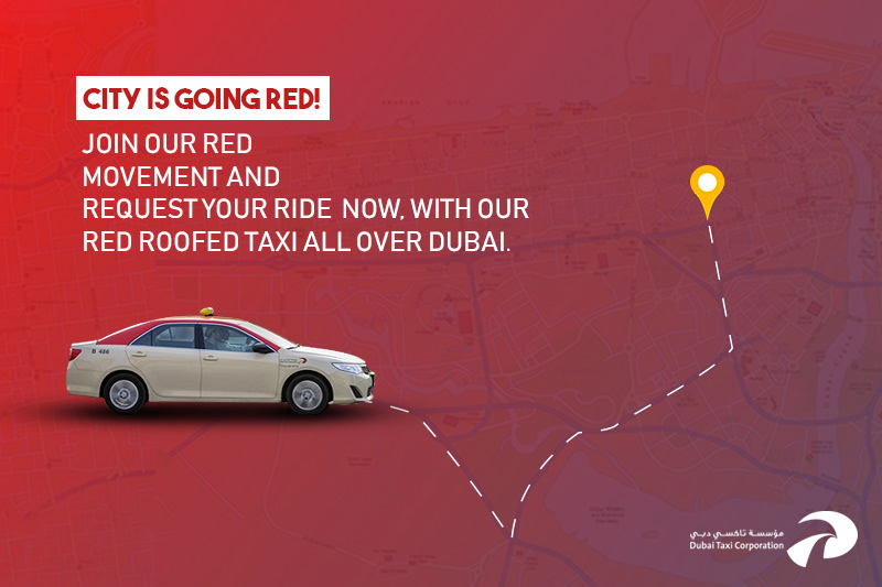campaign city dubai facebook instagram red RTA social media taxi UAE