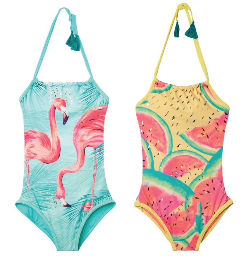 Flamenco watermelon swimwear Pineapple Tropical summer print pattern ILLUSTRATION  Fashion 