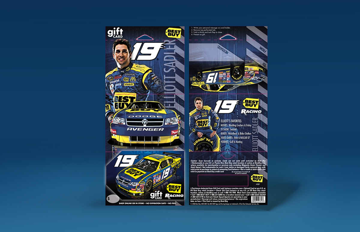 best buy print Collateral gift card Racing NASCAR Sprint Cup automotive  