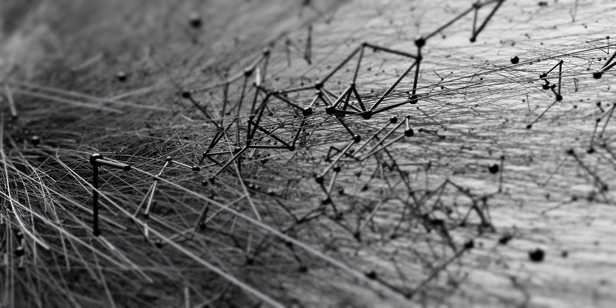 c4d cinema 4d 3D connection b&w CG particles thinking particles poster print black and white lines trace MoGraph abstract