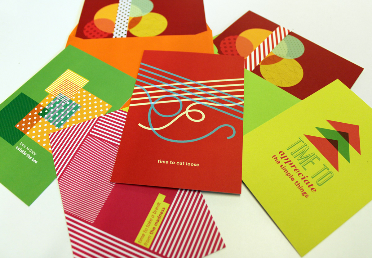 holiday cards  greeting cards christmas cards postcard design Clever Copy Bold Colours Shapes and Colour