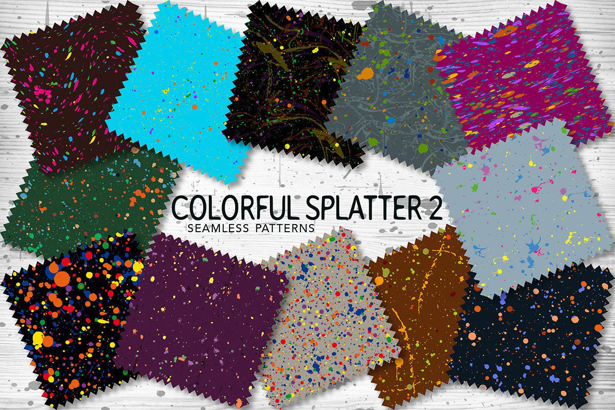 blot Collection ink seamless patterns splash splatters spotted spray stain vector