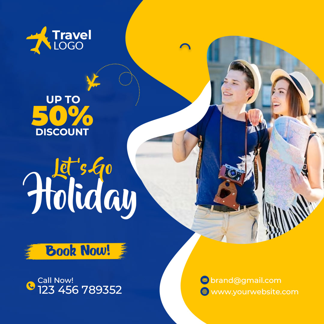 Travel travel agency traveling Advertising  Social media post ads Holiday tour travel banner tour ads banner