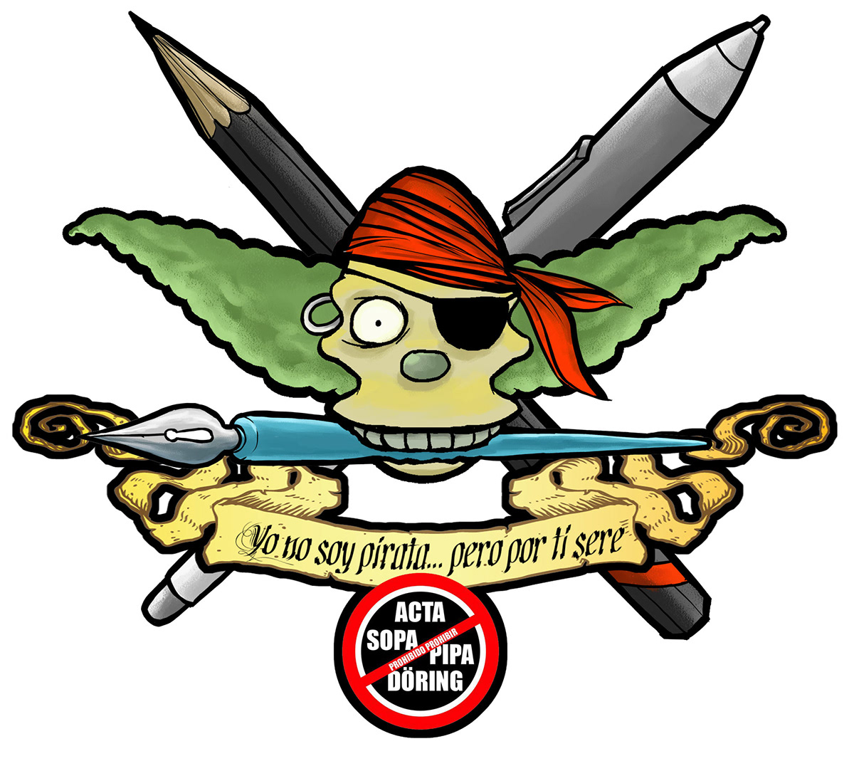 tatoo  badges  pirate ribbons clown