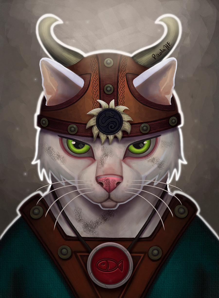 Cat white cat warrior cat 2D Digital Art  digital illustration fantasy