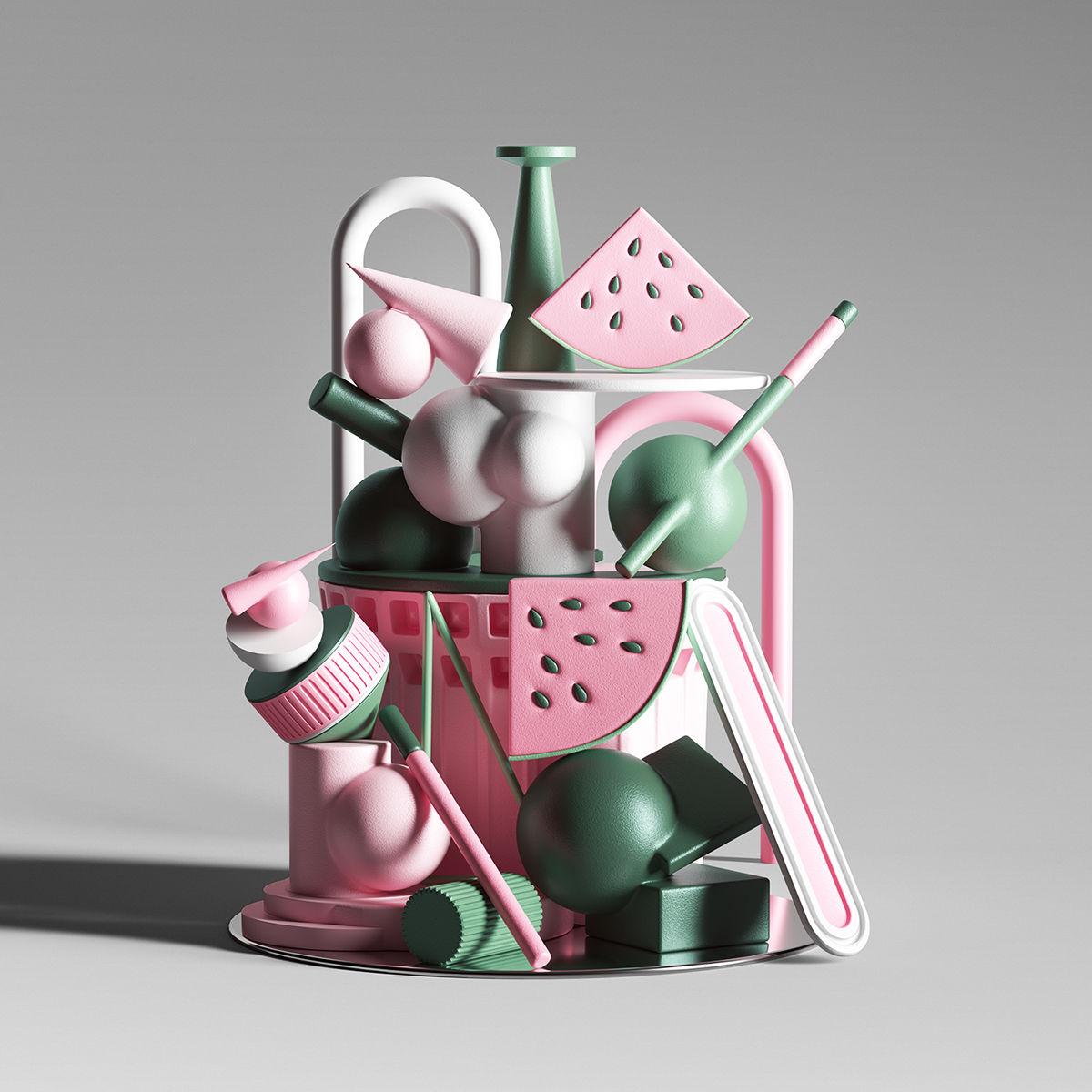 3D Tarka set digital Render c4d cinema4d abstract colors modern