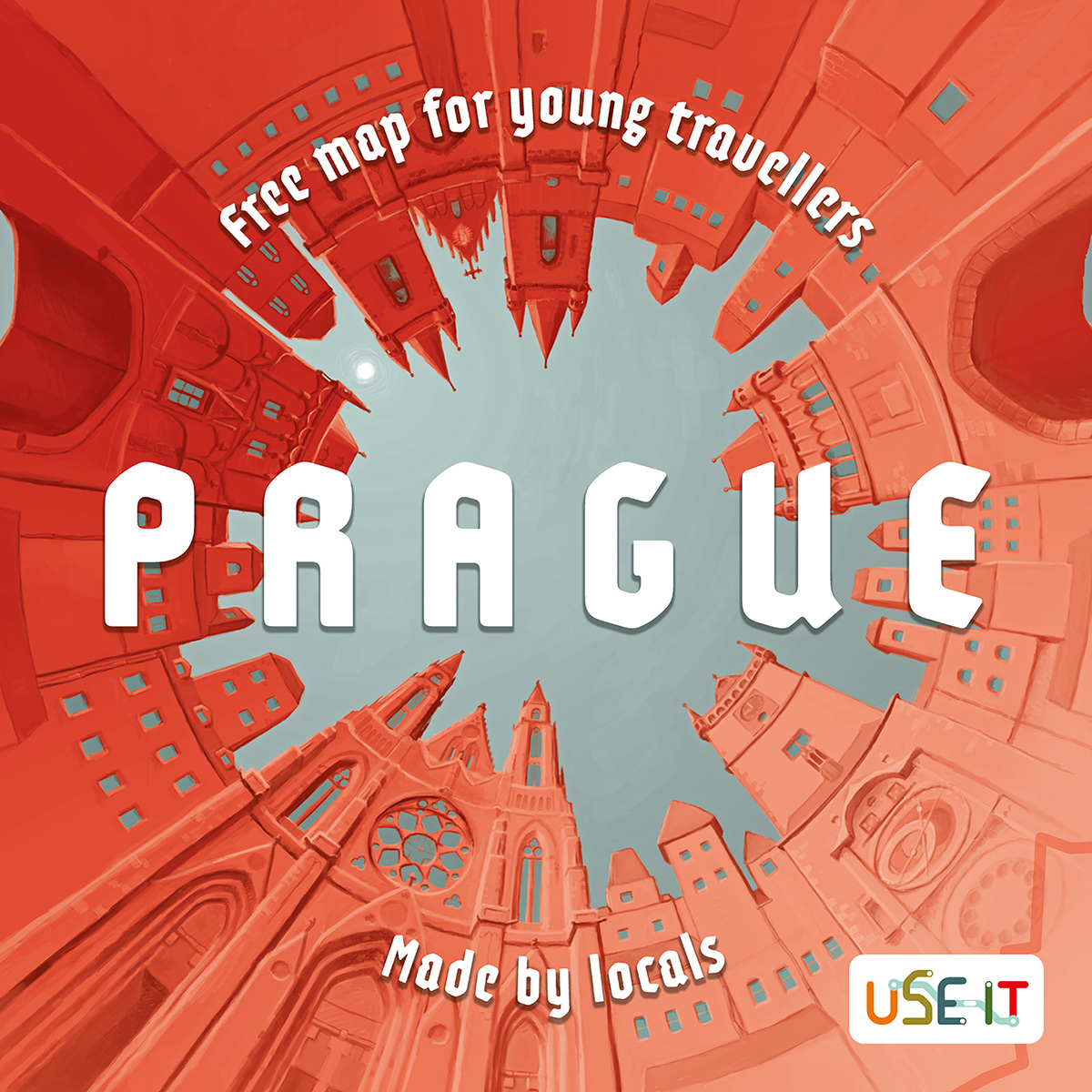 cartography map design prague Street Icon ILLUSTRATION