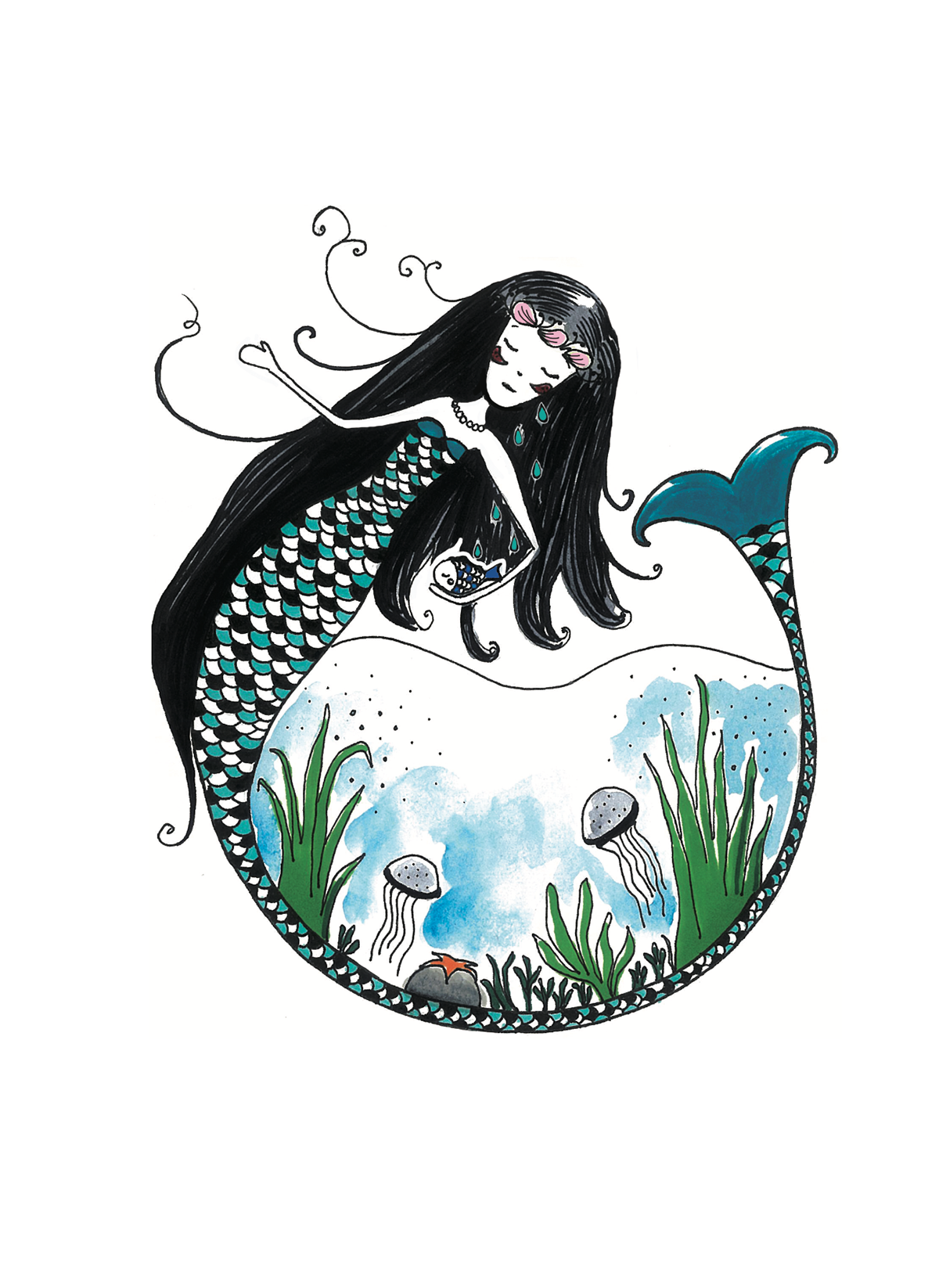 mermaid MERMAID ILLUSTRATIONS illustrations