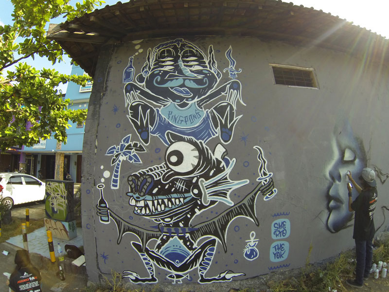 batik theyok yok SHERYO indonesia NY SHERYO streetart Bats