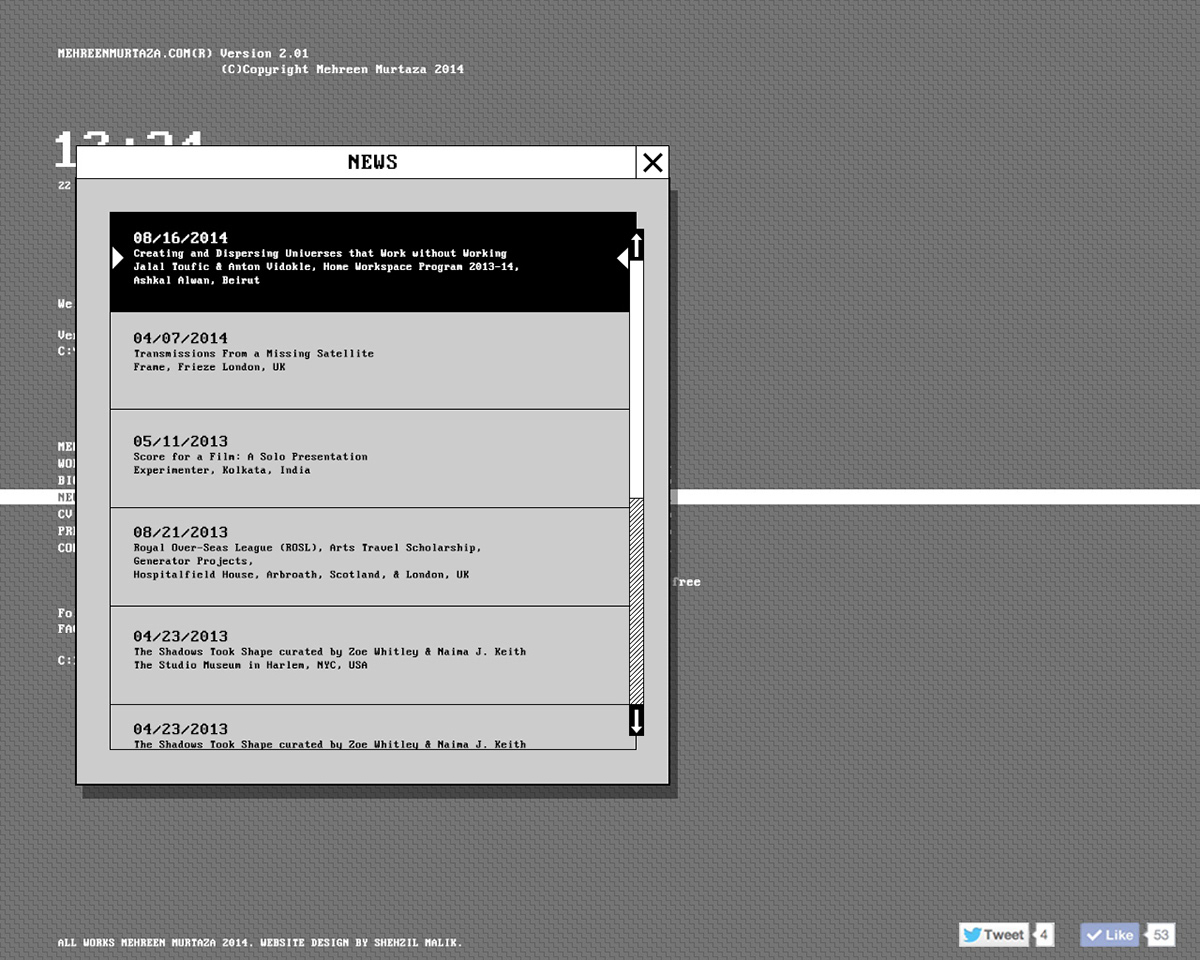 portfolio Website Dos interface design Retro Technology contemporary art Web design