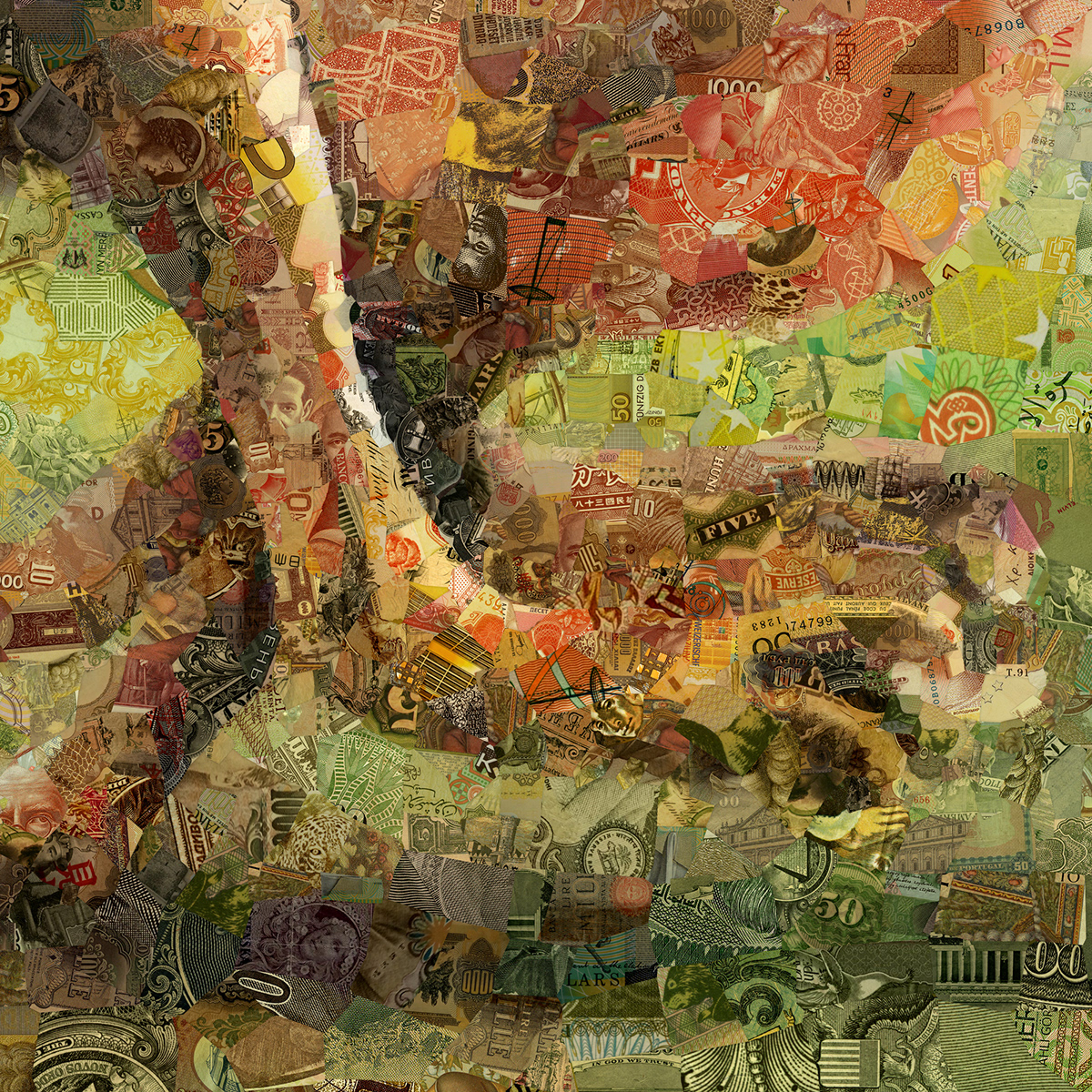 animals art print artwork Bank Banknote collage finance money photocollage photomosaic