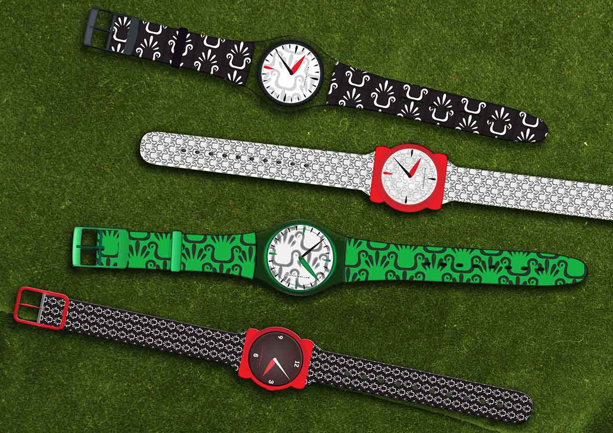 watch swatch logo pattern Accessory brand design accessories green recycling revamp home decor