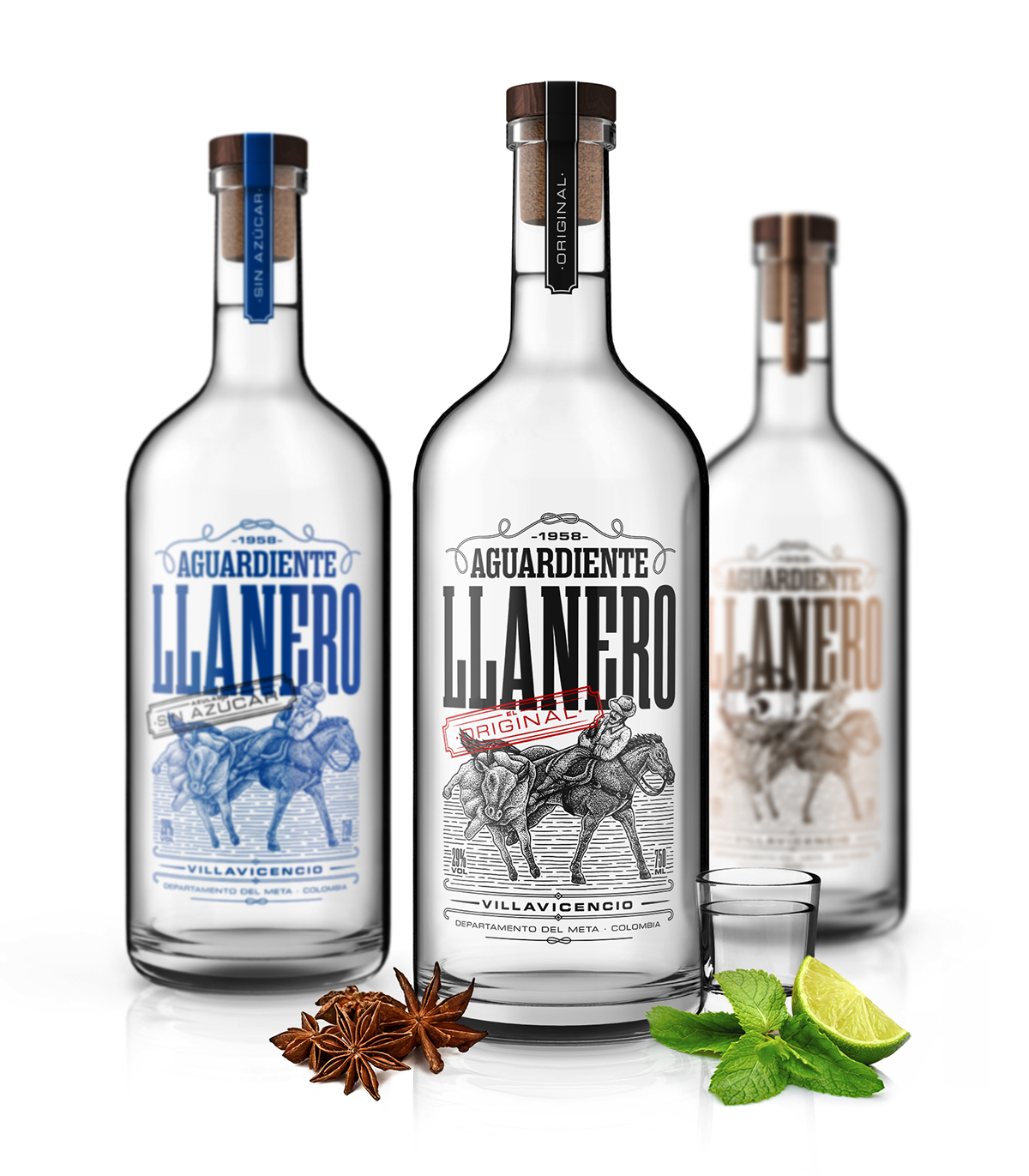 aguardiente llanero Licor liquor design colombia Llanos Orientales orinoquia meta villavicencio ilustracion cowboy