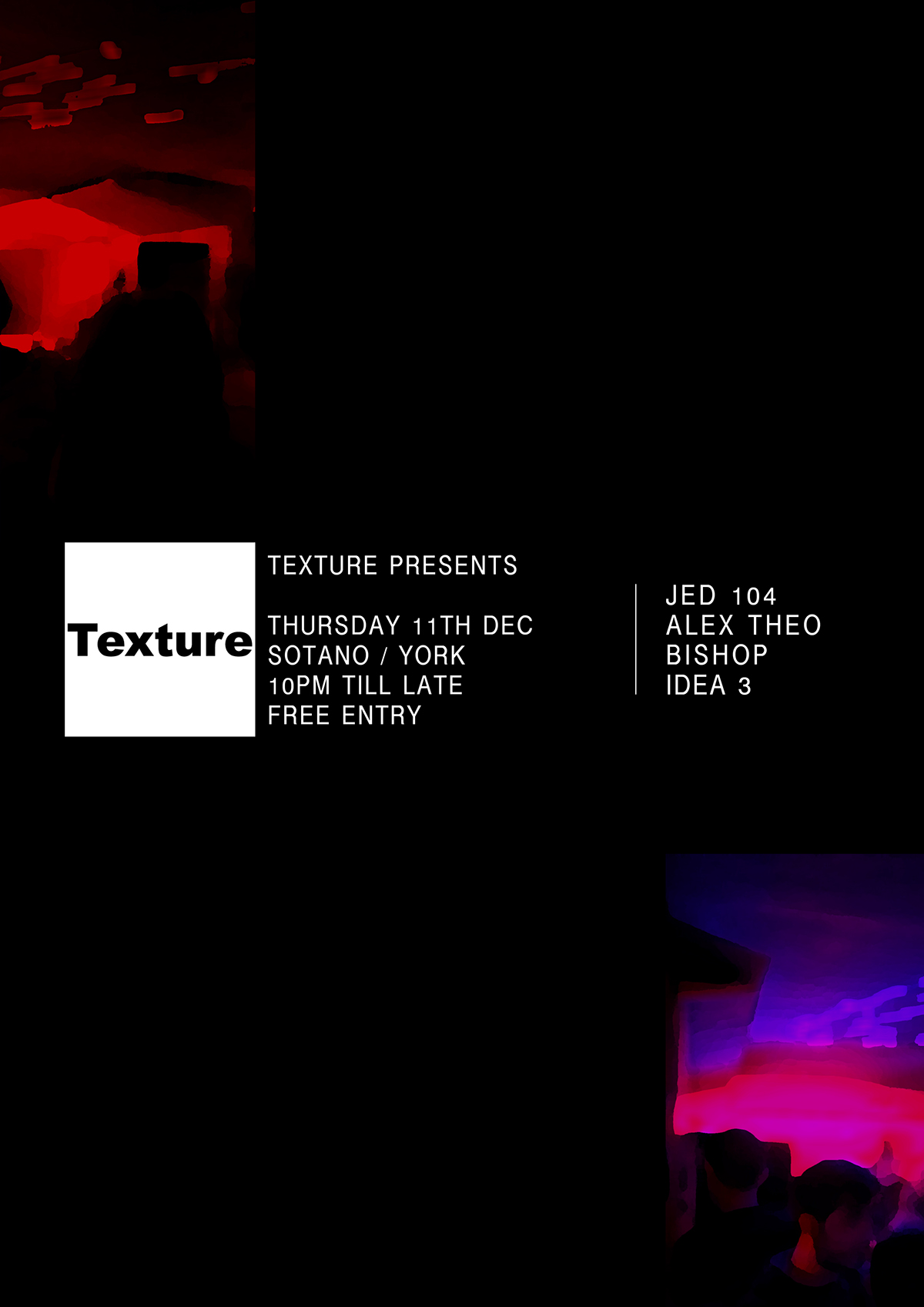 Adobe Portfolio texture Presents york nights sotano techno soulful house