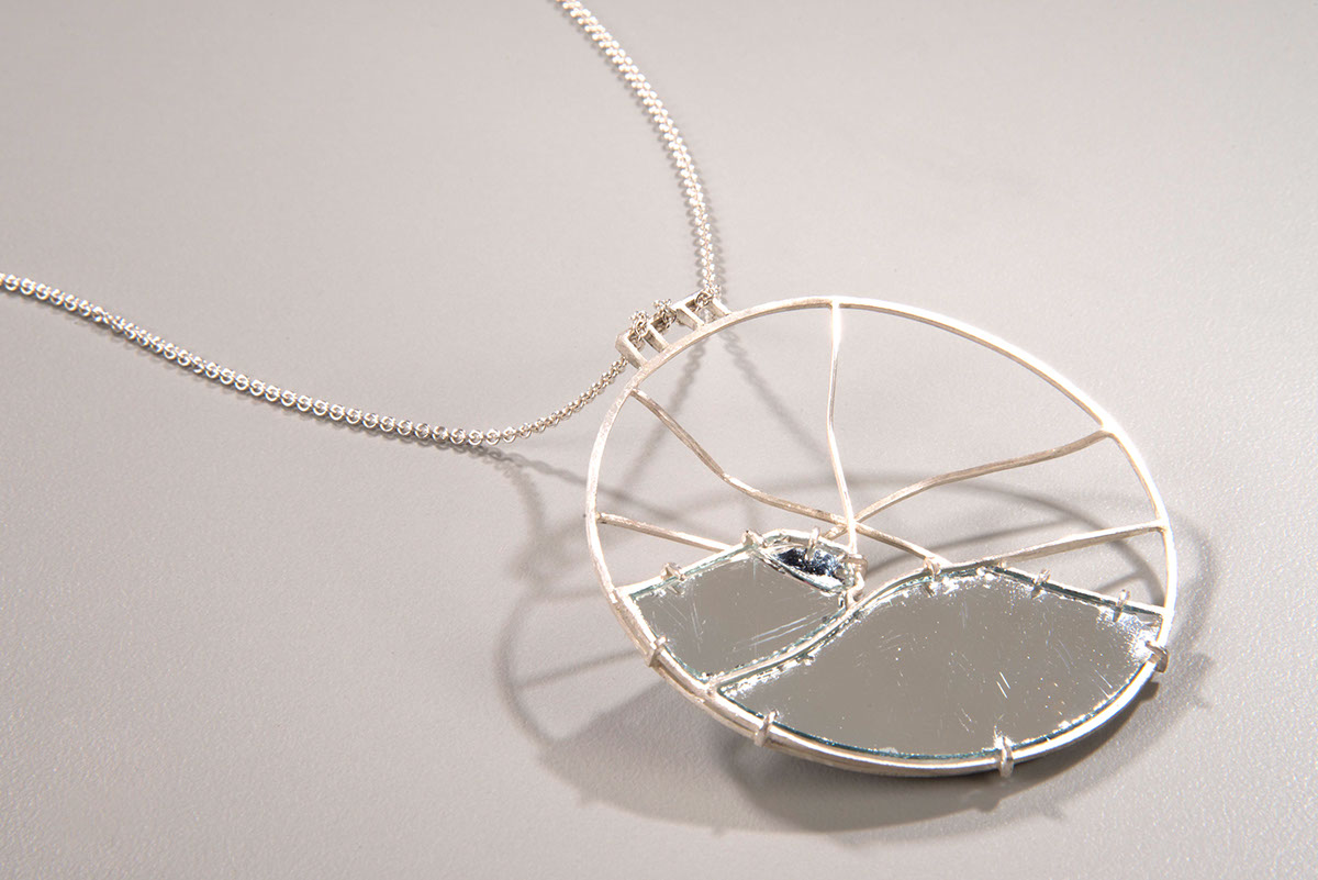 Necklace silver mirror jewelry J&M risd