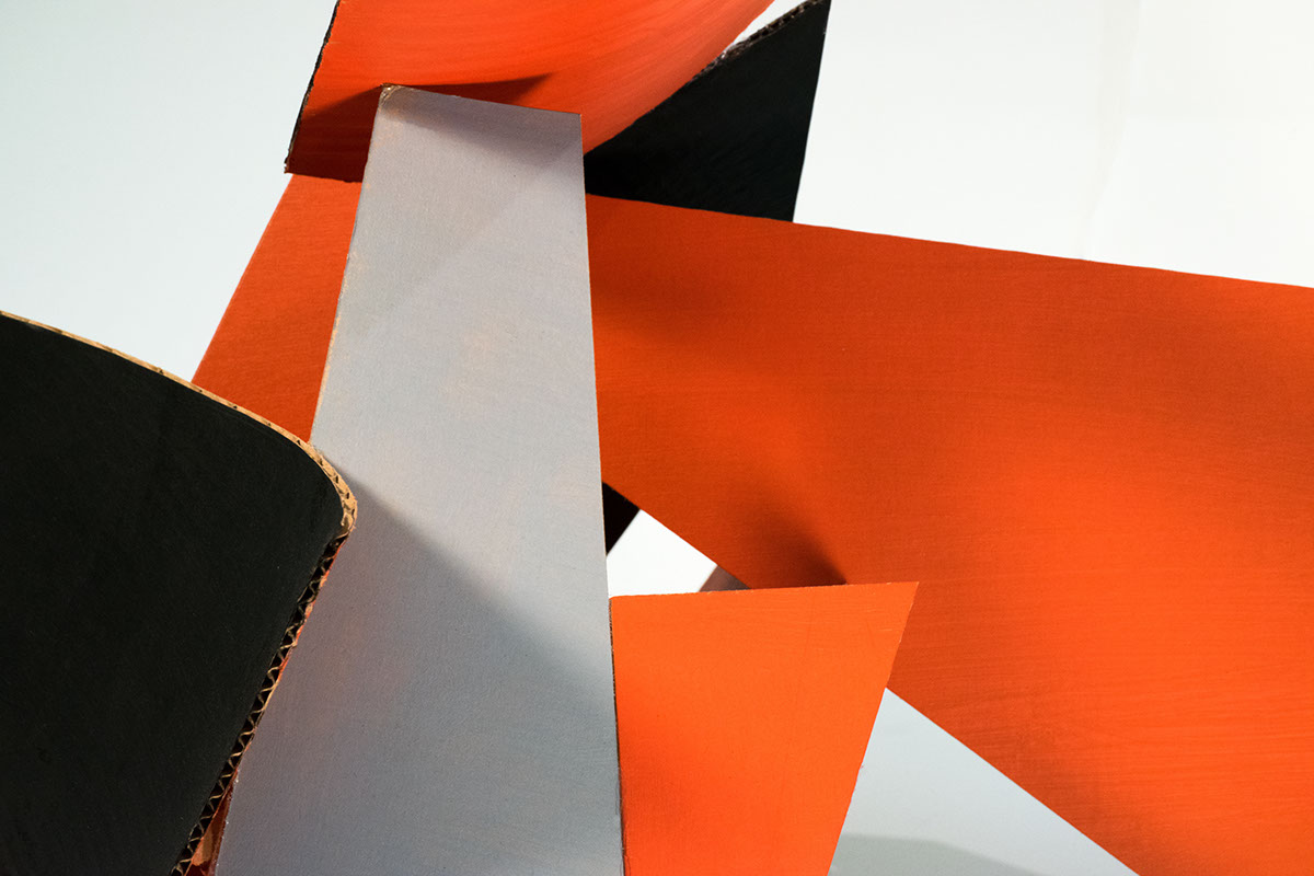 scultpure color structure composition cardboard acrylic Spatial Dynamics lee dejasu risd Acrylic paint