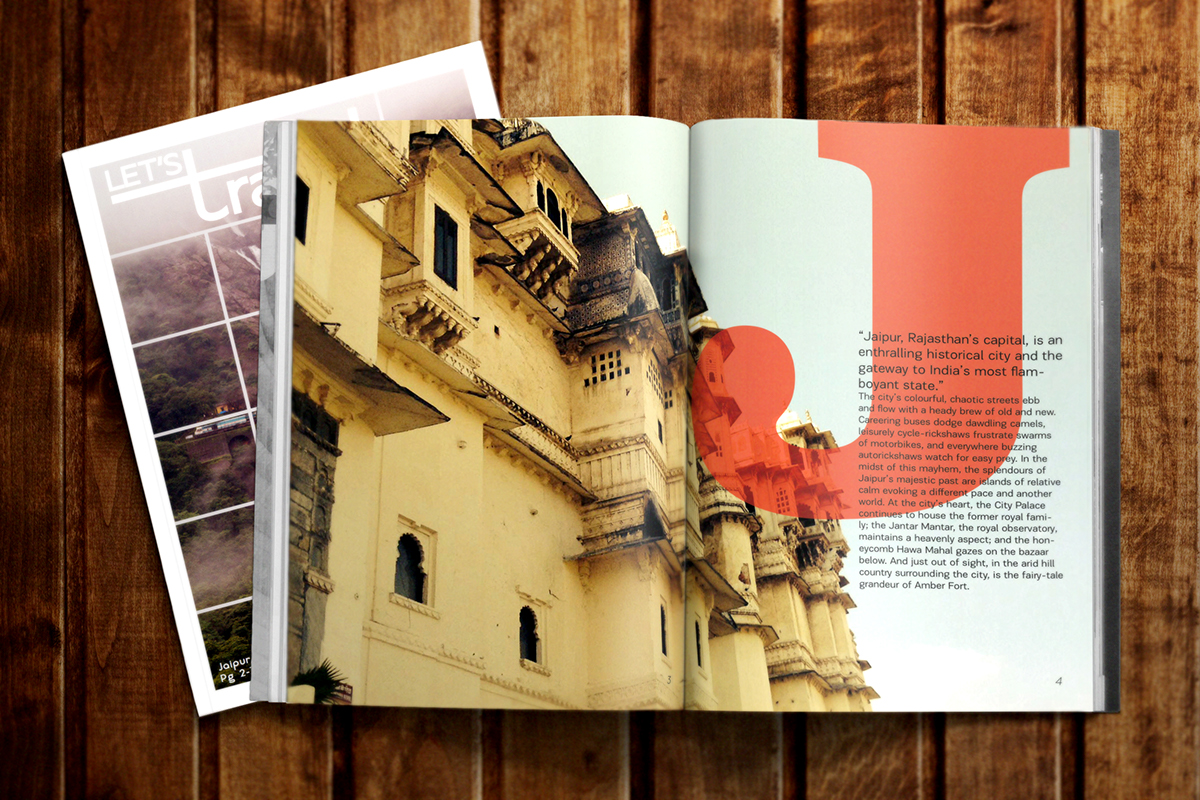 India lets travel Travel Travel Magazine InDesign layout and grid Layout Design