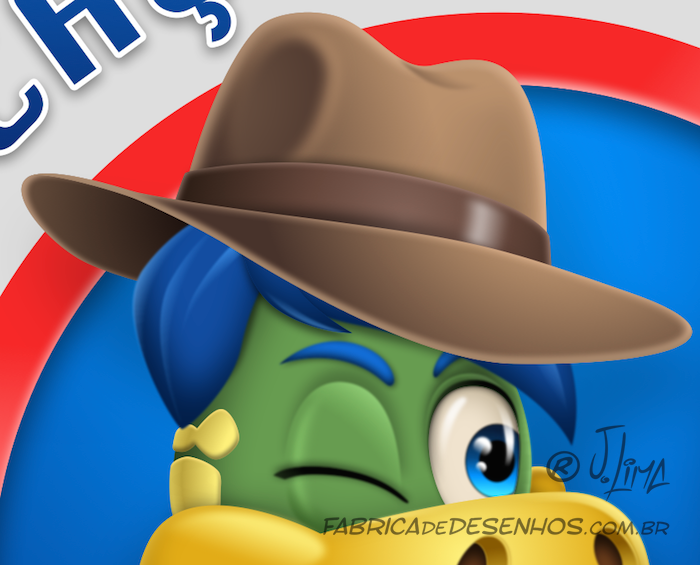 3D logo mascot design Character hat