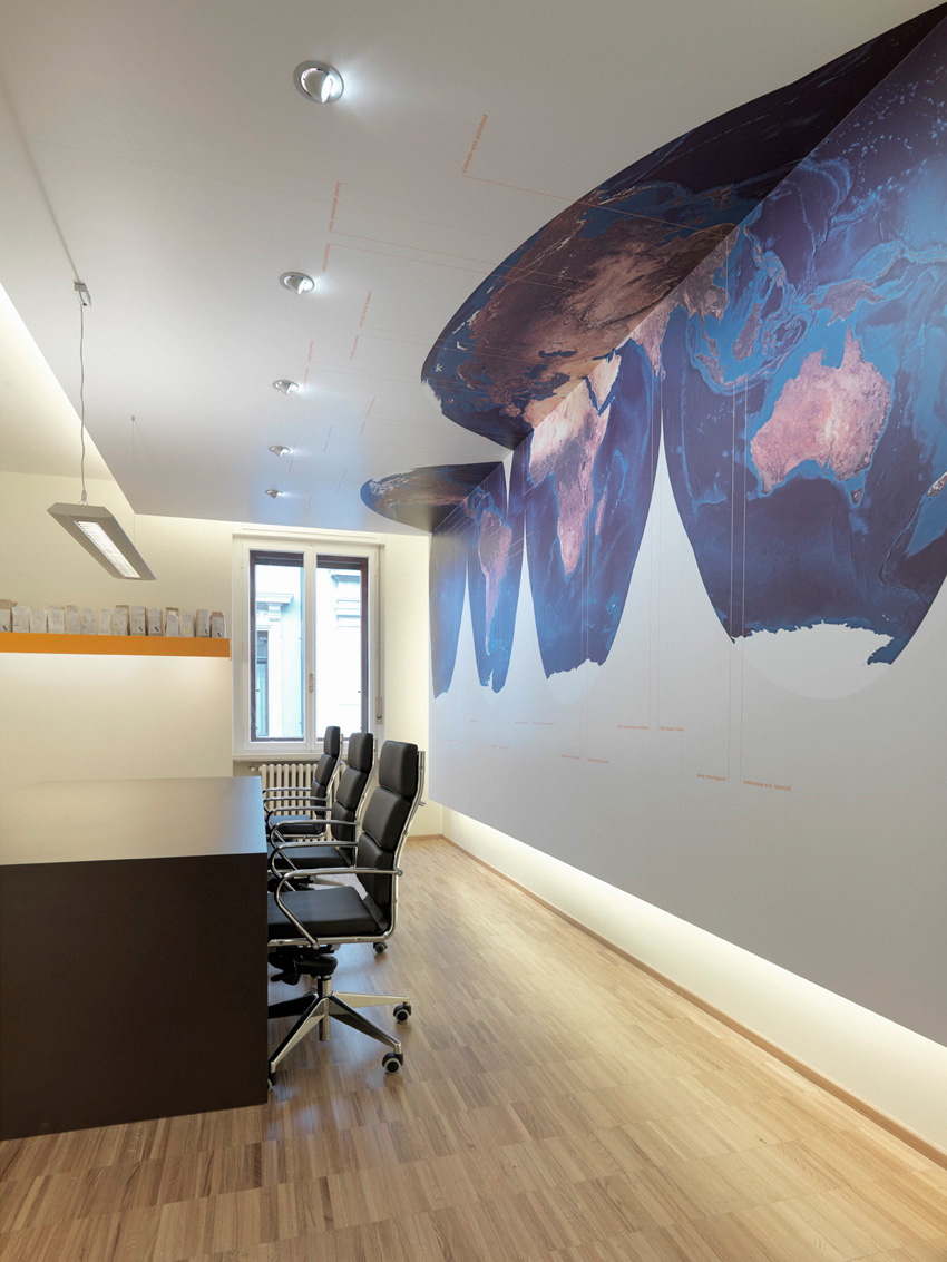 Office Headquarters coffe trieste Office interior Corporate Office workplace White World Map coffee cup coffee tasting lab Office Design Interior Interior Architecture