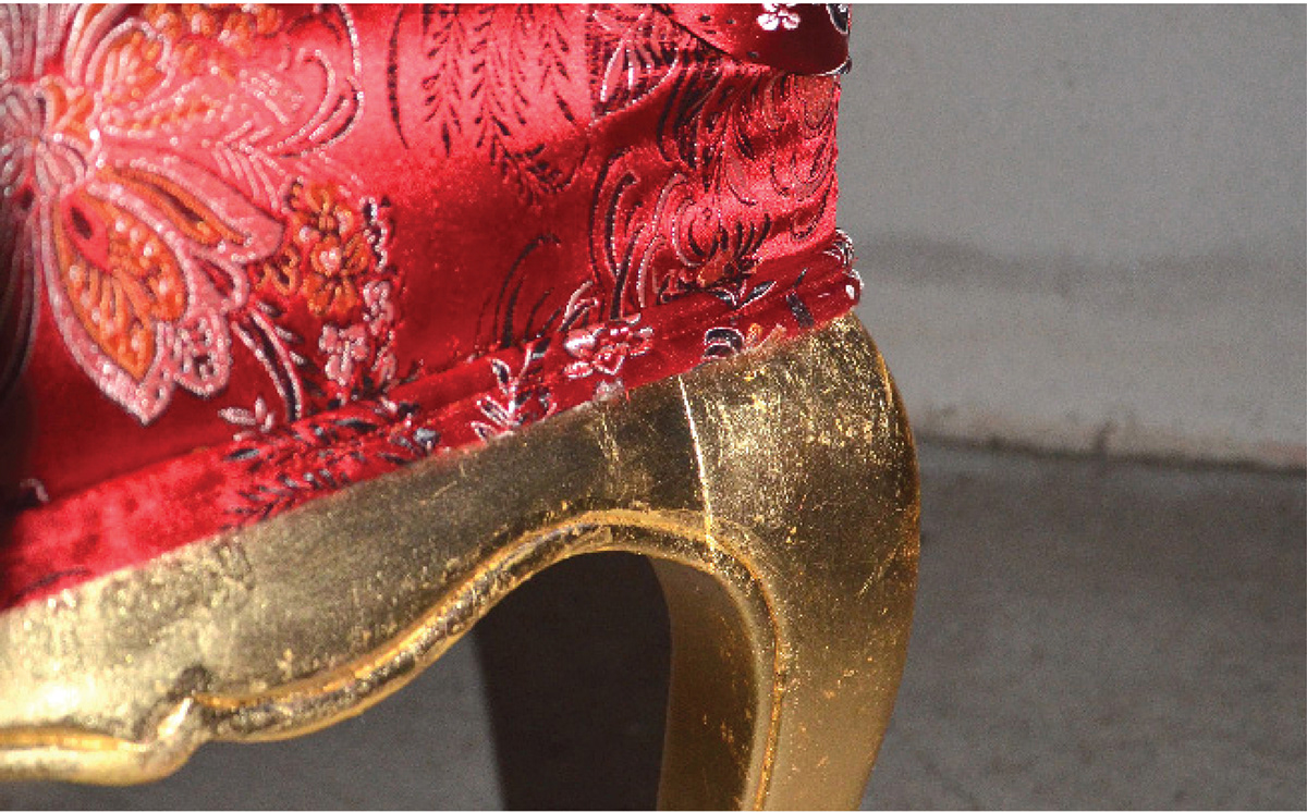 brocade gold leaf Furniture Reupholstery armchair reupholstery HAND STITCHING