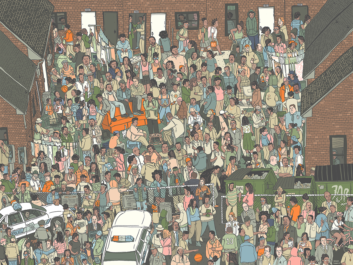 crowd scene The Wire The Ringer search and find Where's Waldo tv series wimmelbilder