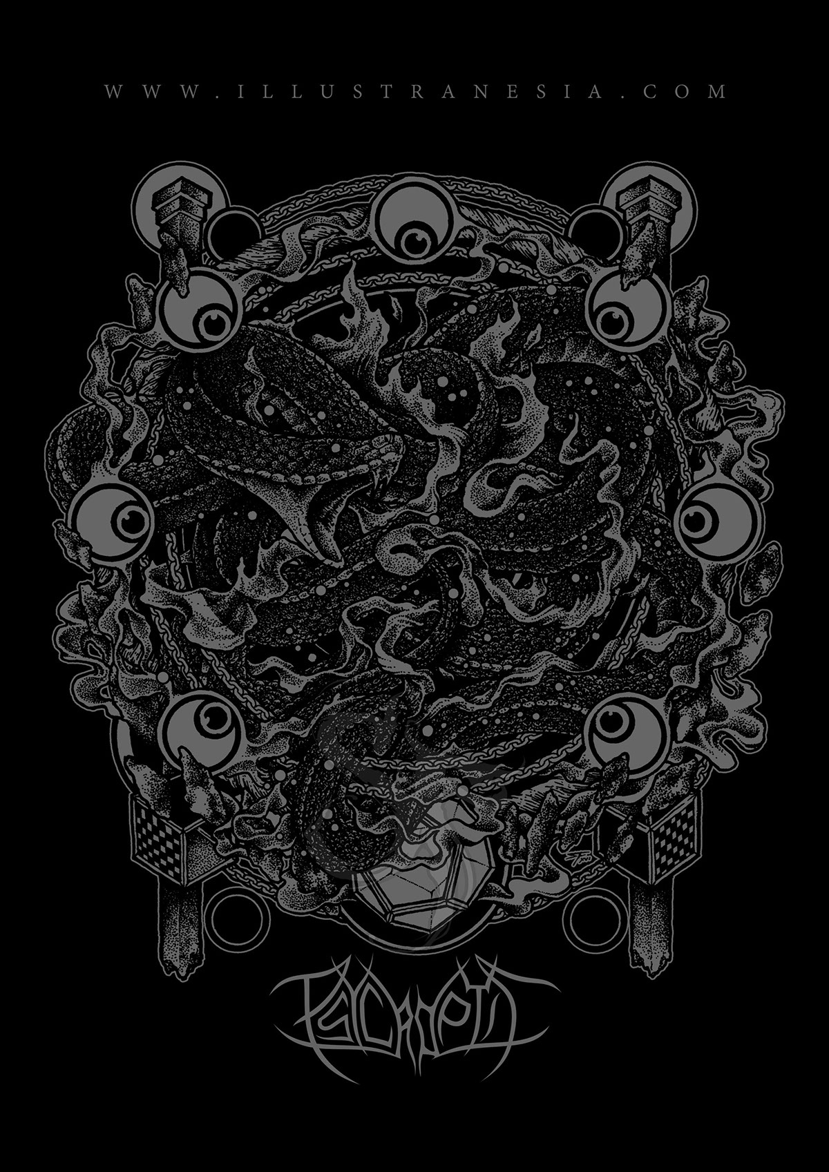 ouroboros illustranesia darkart occult mythology artwork metal death metal