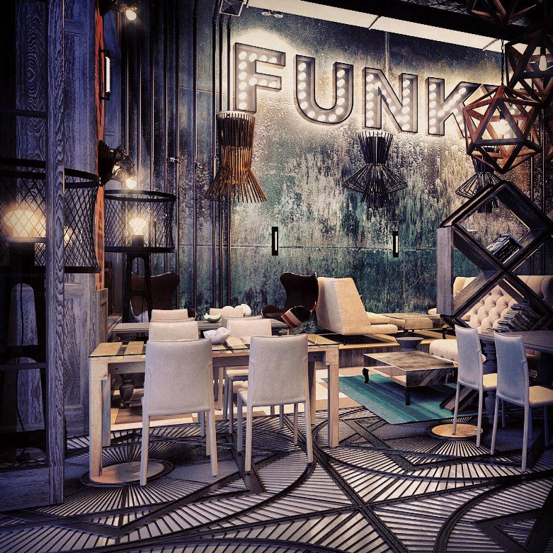Funk restaurant Interior furniture  design дизайн ресторана москва интерьер аннис лендер annis lender Gemini guild