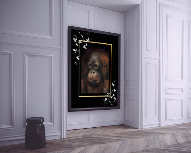 Digital Art  digital painting Drawing  illustrations animals primates chimpanzees