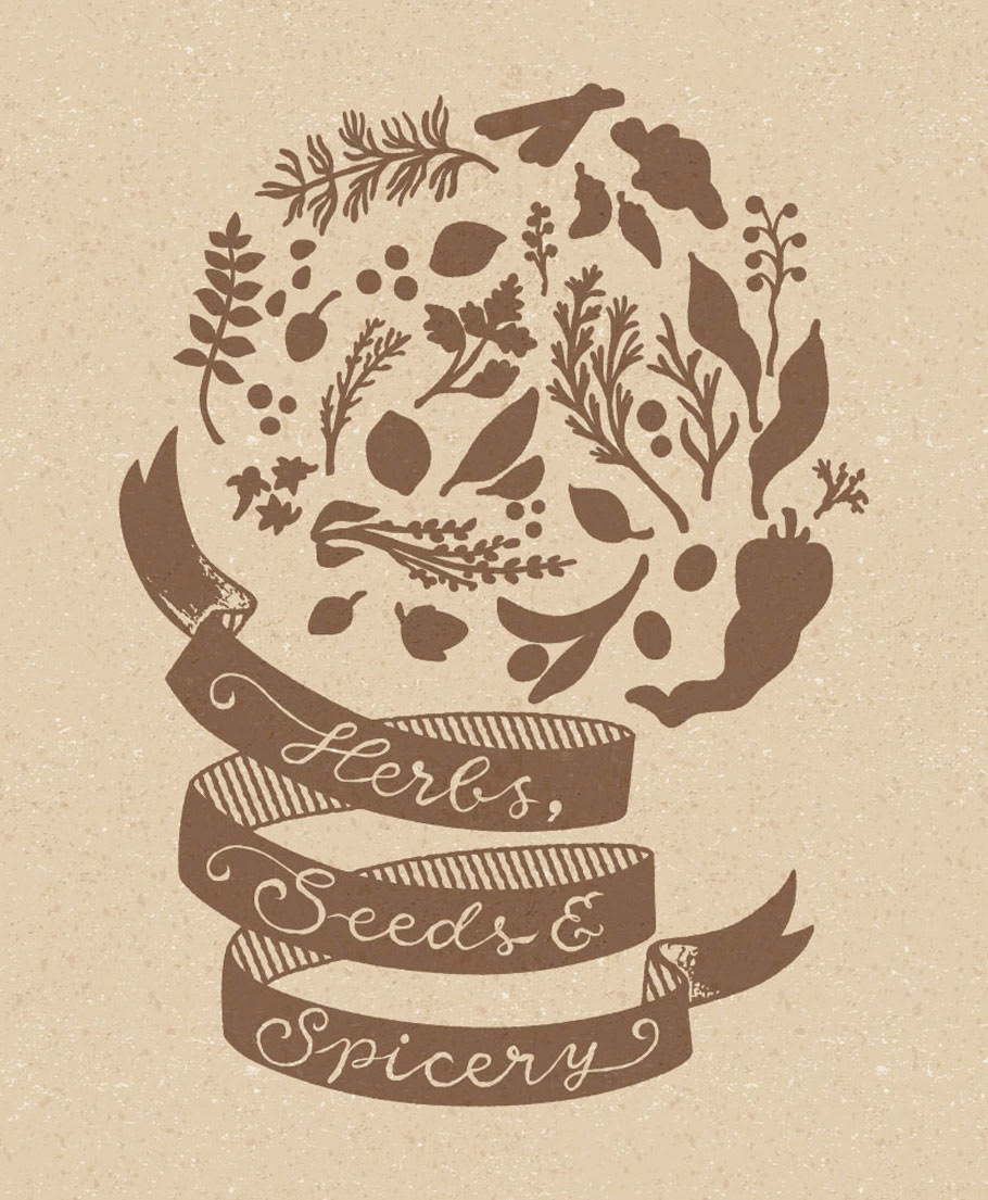 ILLUSTRATION  vintage spicery vector Silhouettes pattern