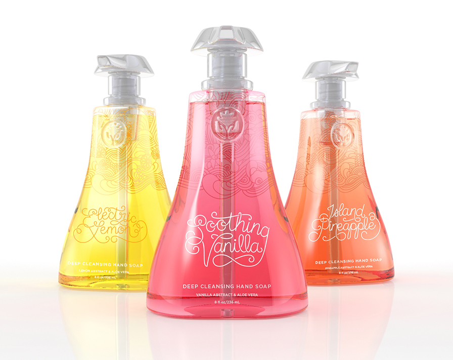 soap beauty hands Hand Soap logo floral bloom blum hygiene packaging design bottle