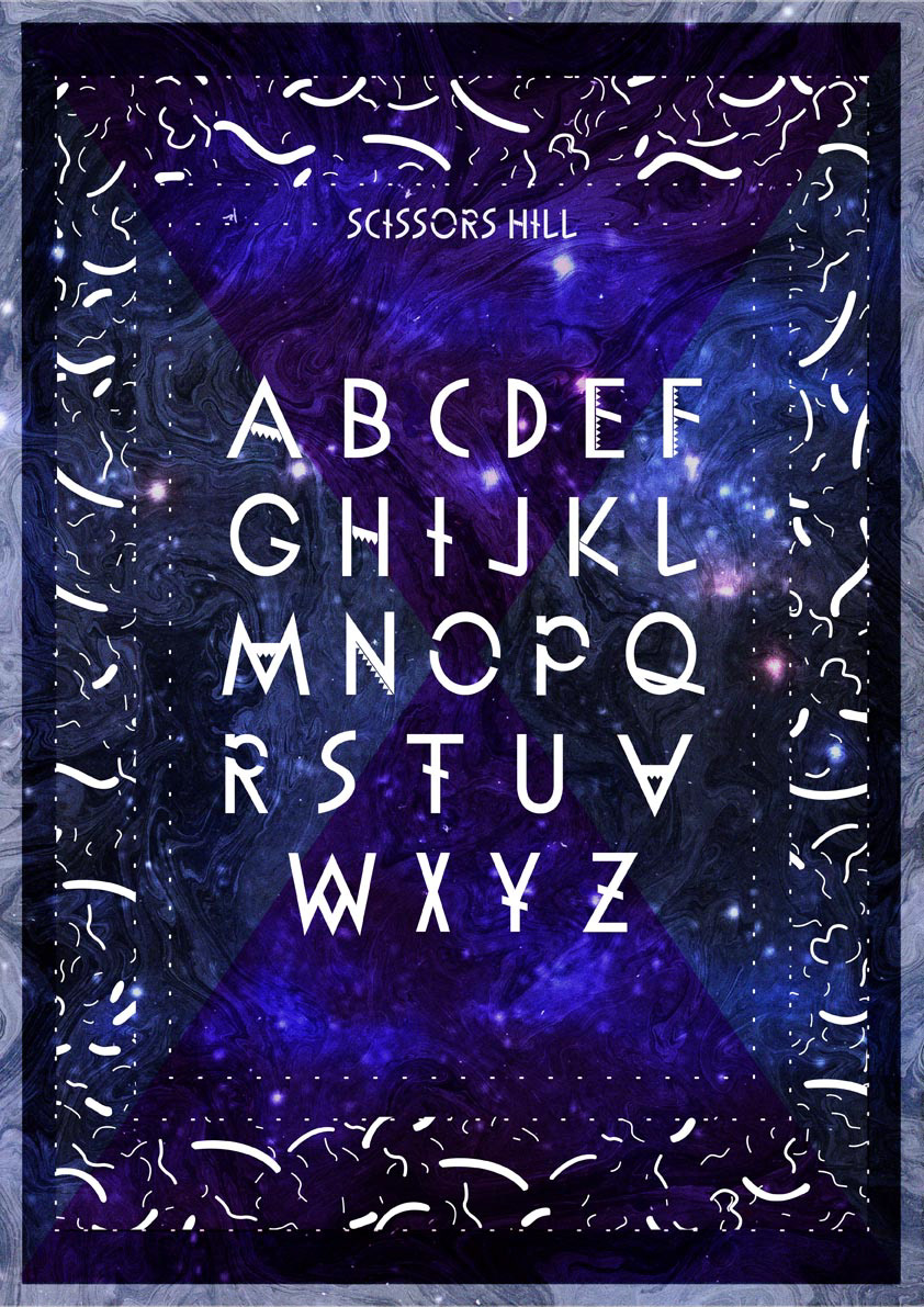 scissors hill  geometric striking typography