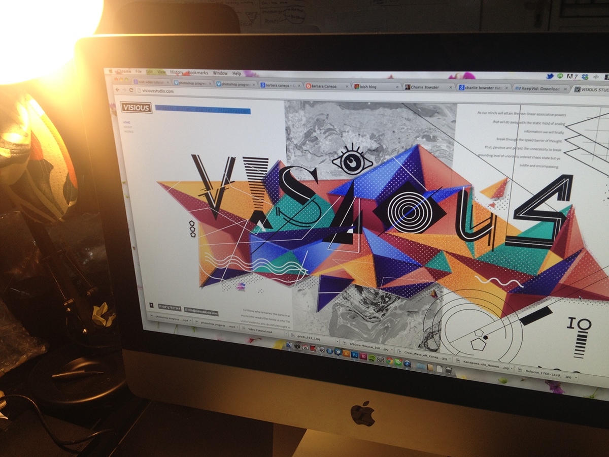 visious experimental triangular halftones Basic Shapes type graphic design jakarta