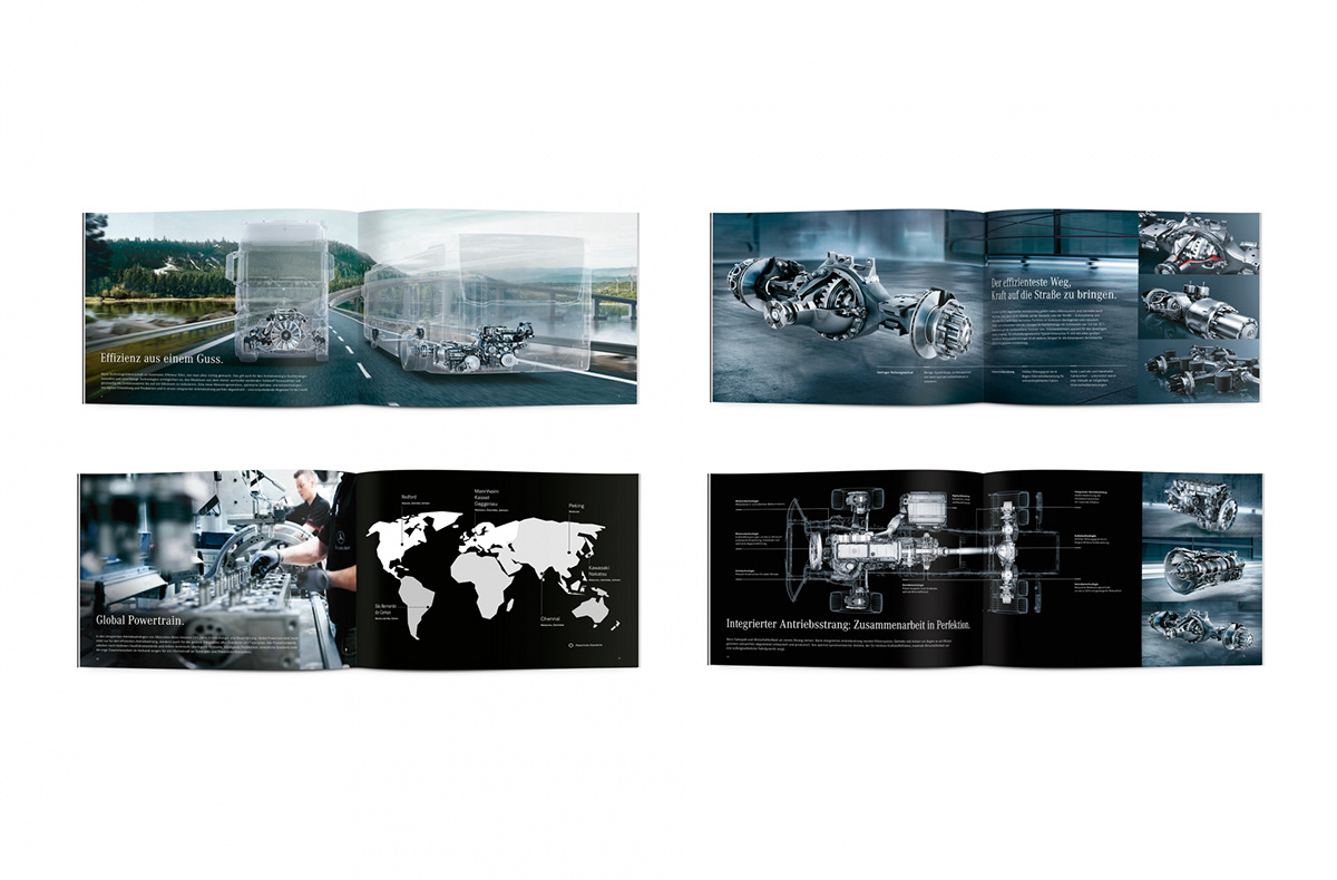 mercedes-benz powertrain car printdesign branding  trucks broschure