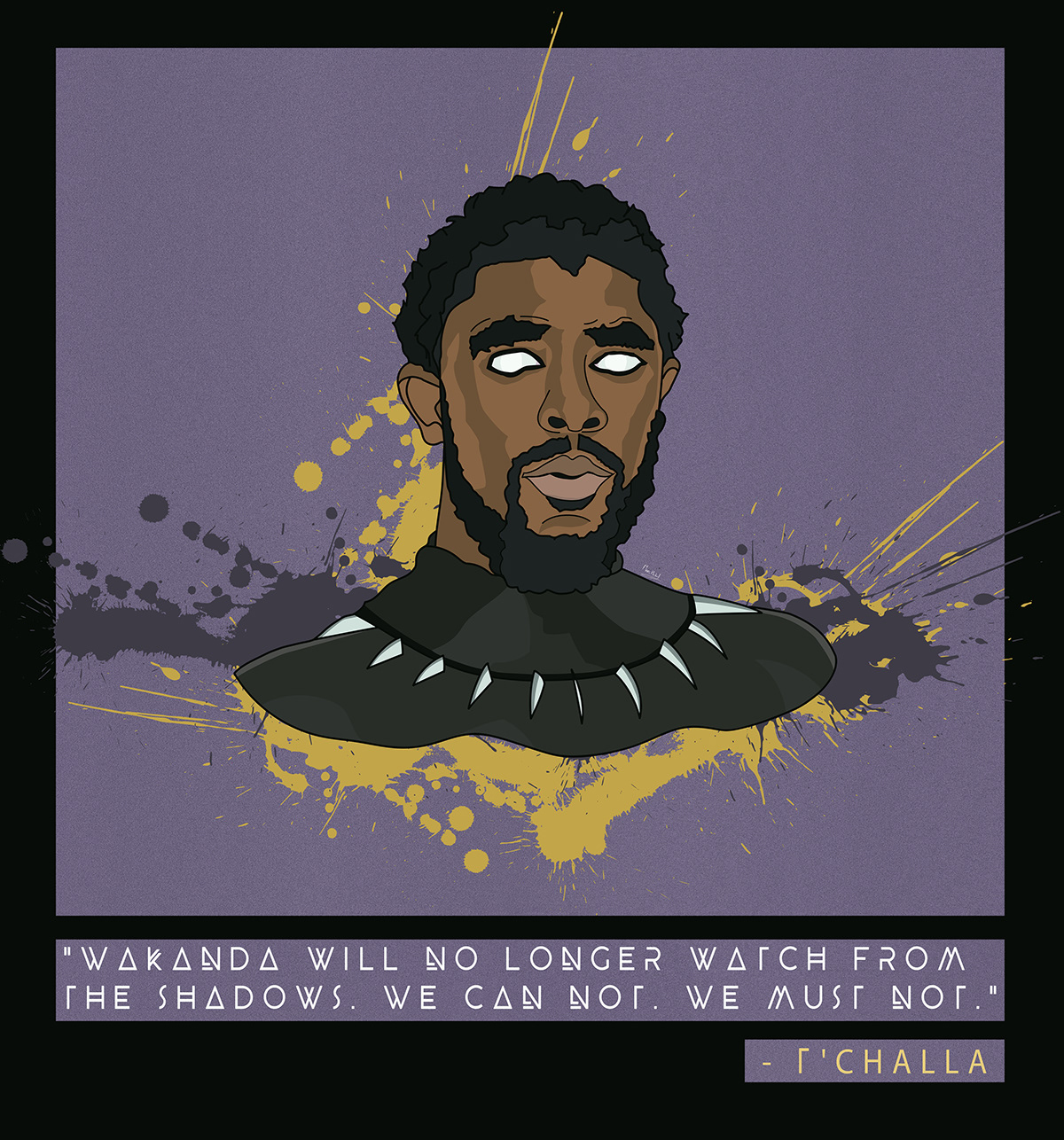 black panther T'Challa wakanda king africa creative art Drawing  Adobe Portfolio
