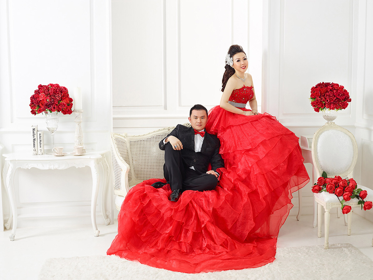 red gown pre wedding Photography 