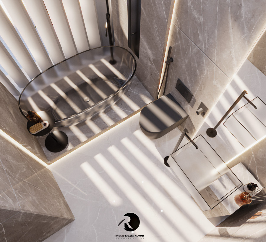 3ds max modeling Render corona interior design  architecture modern 3D bathroom design bathroom