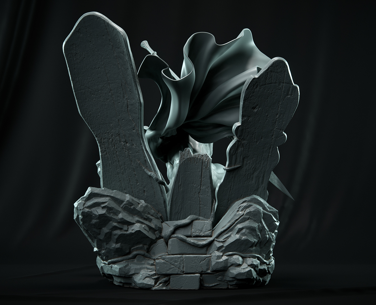 Z Brush 3d max digital sculpt Sculpt marvel black panther XM Studios
