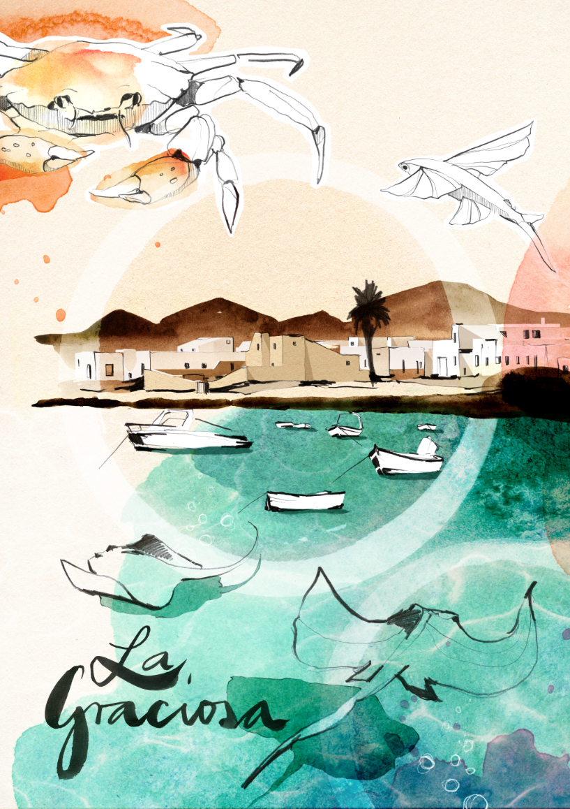 #onthedraw #canaryislands #illustration #journey #Watercolor #ink #colorful