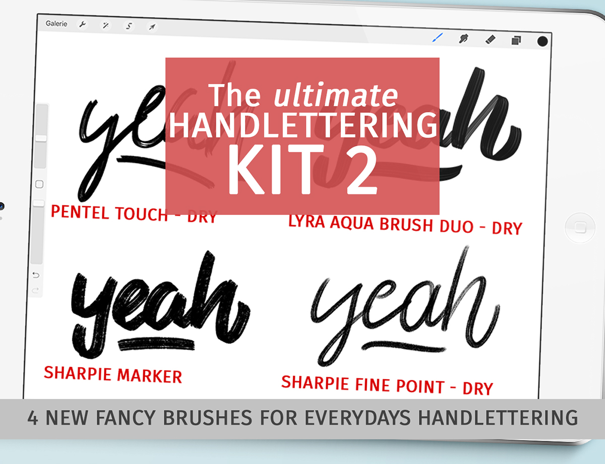 Procreate brushes custombrush ipadpro applepencil Handlettering lettering design Brushpack brushkit