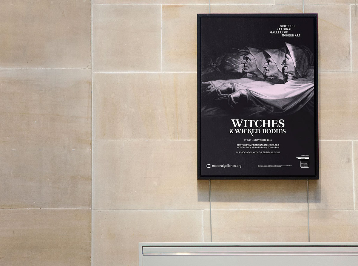 Witches wicked bodies freytag anderson edinburgh Exhibition  art gallery poster invitations press Signage wayfinding