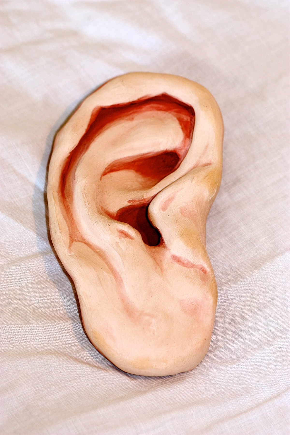 ear ful clay sculpture macro red