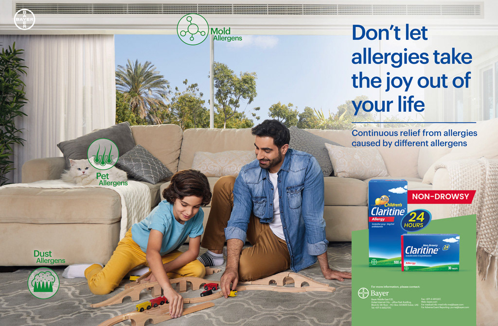 allergies Bayer Claritine poster kv ad