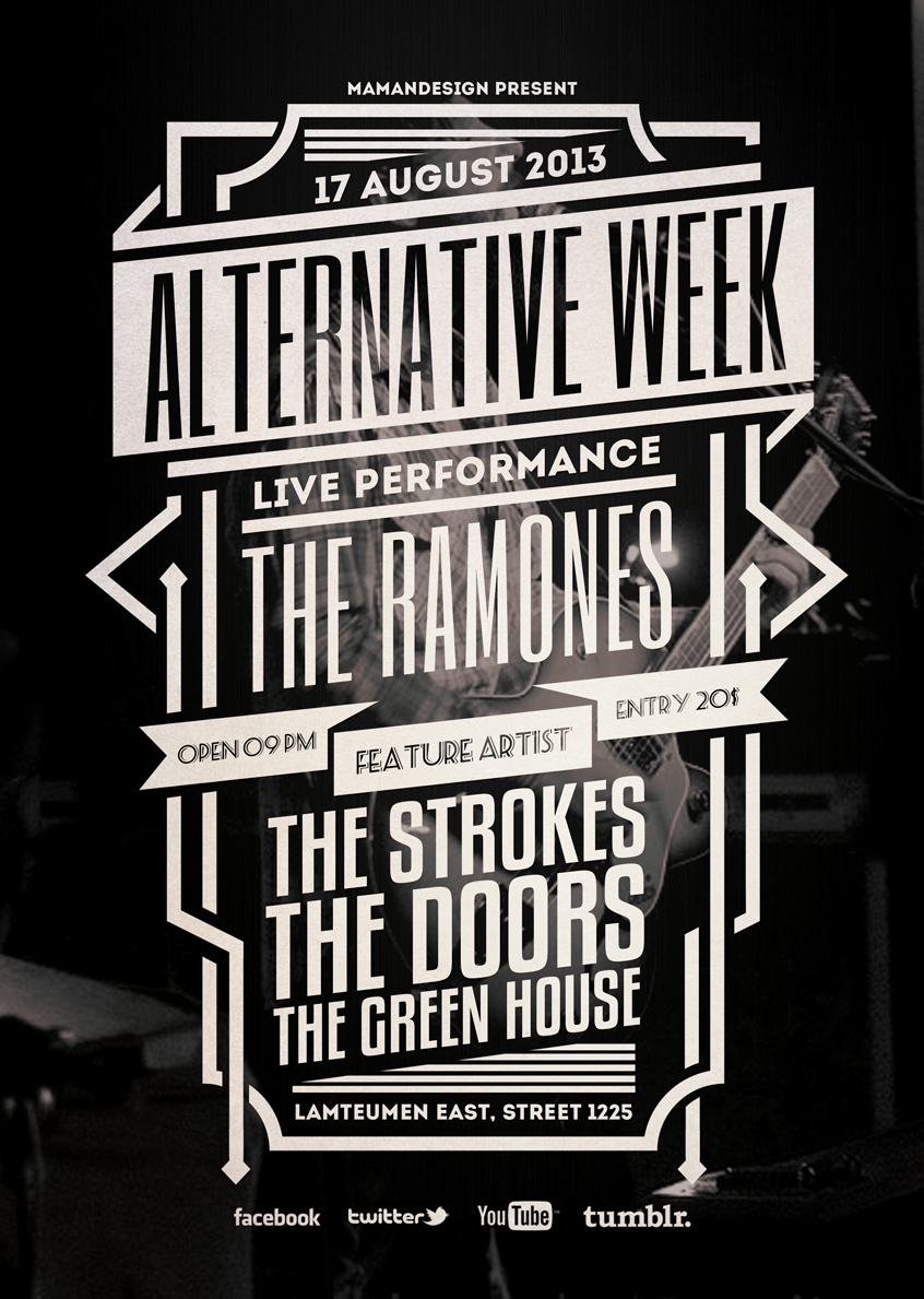 acoustic alternative band club concert festival flyer indie jazz minimal minimal flyer photoshop poster rock template