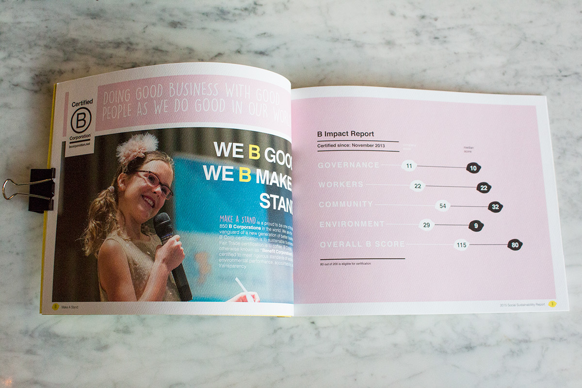 Sustainability report Booklet book design binding lemonade