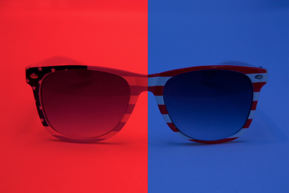 Sunglasses american flag walking coffee table