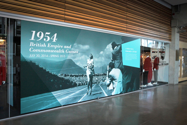 vancouver BC Sports Hall 1954 British Commonwealth bc games british columbia Hall of Fame Museum Graphics interpretive graphics EXHIBIT DESIGN